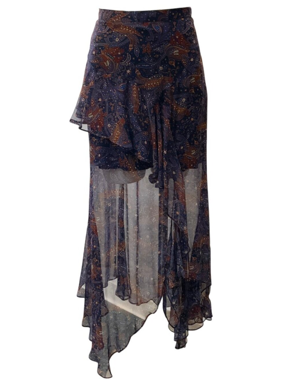 Veronica Beard Paisley Silk Trixie Asymmetrical Skirt